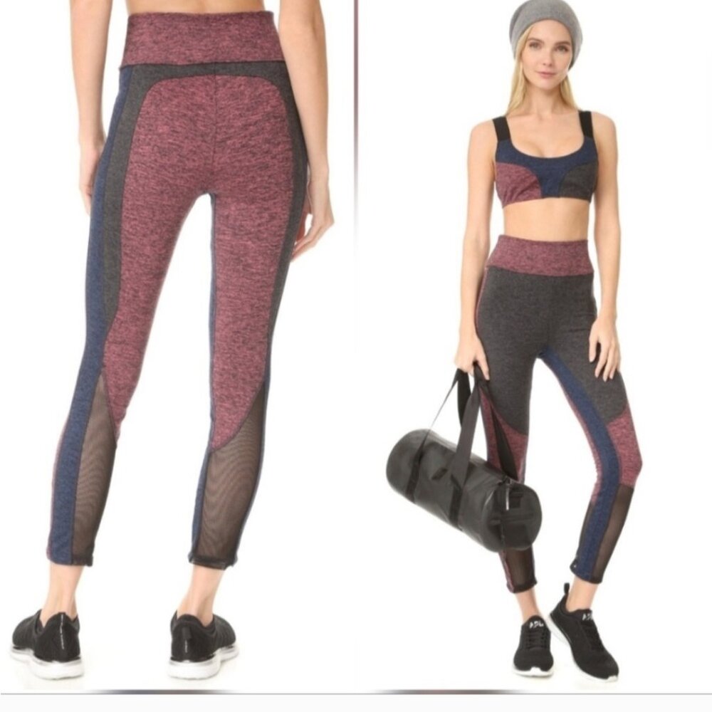 Free People Movement colorblock Mesh Dylan cropped Leggings size M